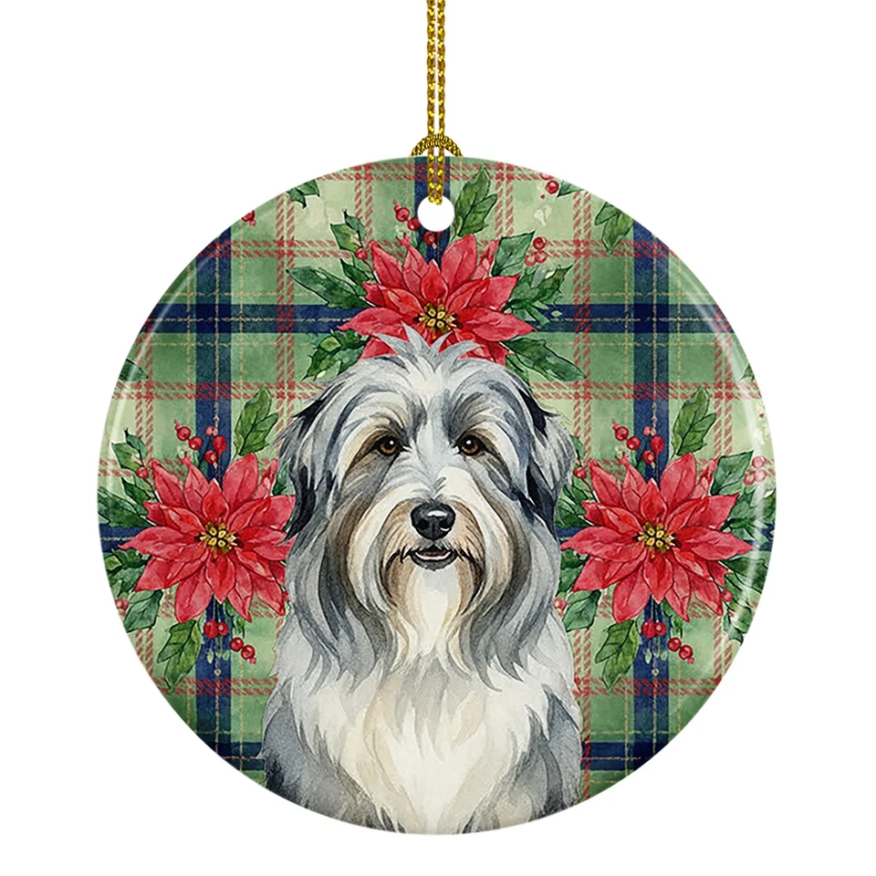 Керамическое украшение Bearded Collie Christmas Poinsettas WDK8503CO1 - Изображение 1 из 3