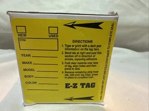 CAR DEALER DEPOT 403-YEL Tag Self-Laminating Key Tags (250 Per Box): Yellow Pk - Picture 1 of 2
