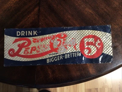 1940 Pepsi Cola Hammered Tin Sign - Image 1 of 4