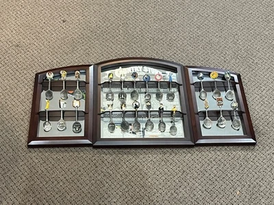 Franklin Mint Country Store Pewter Spoon 24pc Collection & Mirror Display - Image 1 of 4