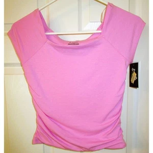 Art Class Girl's Pink T-Shirt Ruche Stretch Short Sleeves Cotton Size Large - Picture 1 of 3