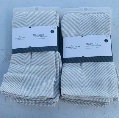 (2) Threshold Set Of 4 Washable Fabric Napkin True White Opaque 20" X 20" - Image 1 of 3