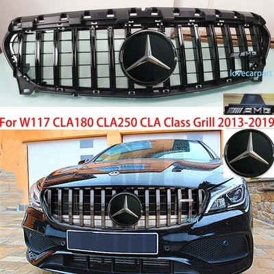 Parrilla para Mercedes Benz W117 CLA250 CLA45 2013-2019 GT capó parrilla con emblema y AMG Foto 1 de 4
