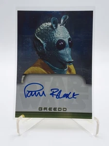 GREEDO 2001 topps "star wars evolution" PAUL BLAKE AUTOGRAPH "vintage" MINT - Picture 1 of 3
