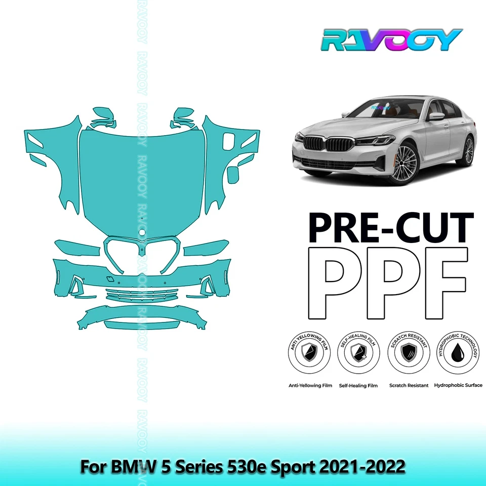 Kit PPF de protección de pintura precortada para BMW Serie 5 530e Sport 2021-2022 Foto 1 de 4