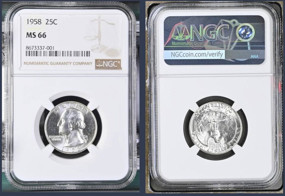 1958 Washington Silver Quarter MS66 NGC - Image 1 of 1