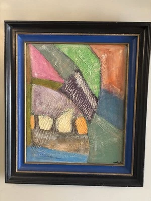 FINE MID CENTURY ABSTRACT PAINTING CUBIST EXPRESSIONISM MODERNISM SIGNED SONDRA - Image 1 of 4