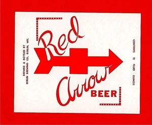 Red Arrow Beer Bottle Label Berlin Brewing Berlin Wis - Picture 1 of 1