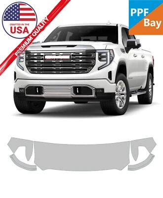 Película de proteção de pintura pré-cortada PPF pré-cortada para GMC Sierra 1500 2022-2025 capô/para-lama 24" - Imagem 1 de 4