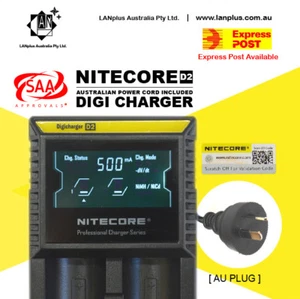 Nitecor D2 Digicharger LCD Smart Battery Charger Li-ion 26650 RCR123A - Picture 1 of 5