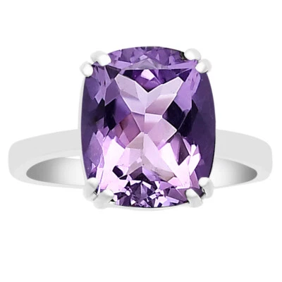 Anillo de plata 925 con forma de cojín de piedras preciosas naturales talla 7-9 joyería DGR1139 R-1020 Foto 1 de 3