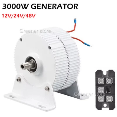 12V 24V 48V 3000W Motore Trifase Sincrono Permanente Magnete Vento Generatore - Bild 1 von 4
