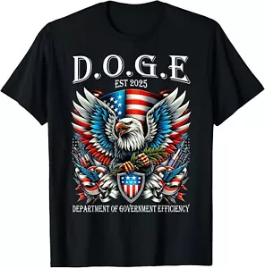 DOGE D.O.G.E. Department Of Government Efficiency USA Flag T-Shirt - Picture 1 of 4