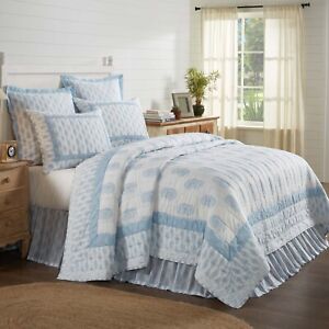 Avani Blue Quilts  Accessories Country Cottage Patchwork VHC Brands Powder Blue