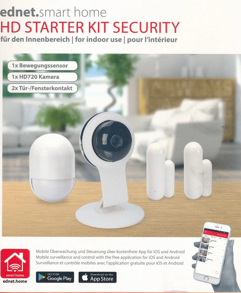HD Starter Kit Security Überwachungsset Kamera & Sensor & Türkontakte Alarmset - Bild 1 von 1