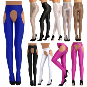 Women's Oil Stockings Tights High Waist Sheer 70D Thickness Footed Pantyhose - Picture 1 of 77