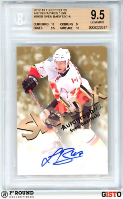 POP 1 Sven Baertschi BGS 9.5 w 10 AU 2012-13 Fleer Retro Autographics 1999 Gisto - Image 1 of 3