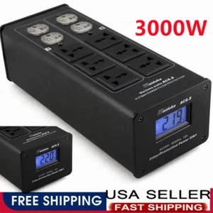 HiFi 3000W Power Filter Purifier AC Audio Adapt Home Outlet LCD Universal Socket - Picture 1 of 12