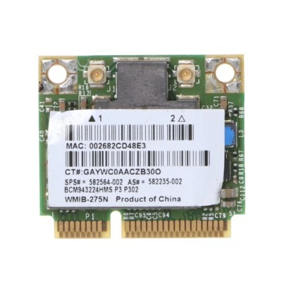 BCM943224HMS 2.4/5Ghz 802.11 N Half MINI PCI-E WIFI Card for 8440 - Image 1 of 4