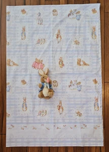 Peter Rabbit Eden Musical Plush Stuffed & Cannon Flat Twin Sheet Vintage Lot - Picture 1 of 10