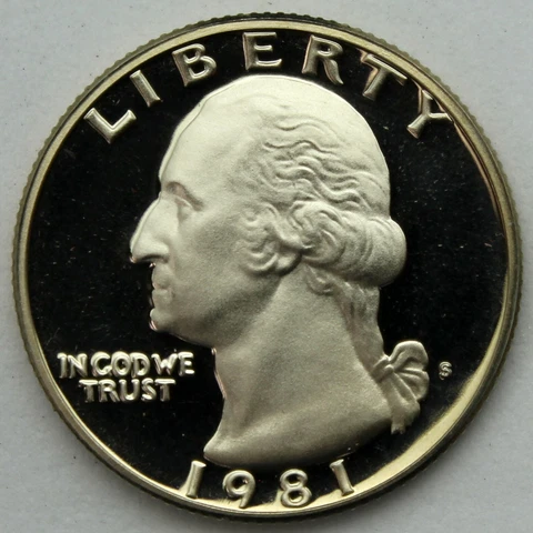 1981-S Type 1 Proof Washington Quarter Cover