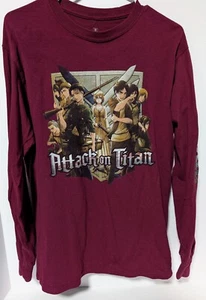 Funimation Attack on Titan Season 3 Ripple Junction Burgundy Long Sleeve Size M - Picture 1 of 4