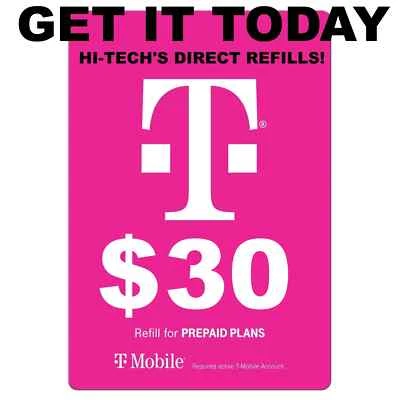 $30 T-MOBILE PREPAID FASTEST DIRECT ONLINE REFILL 25yr USA TRUSTED DEALER - Image 1 of 2