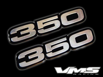 VMS 2 CHEVY 350 CI MOTOR PULGADAS CÚBICAS EMBLEMAS ALUMINIO PLATA NEGRO PAR SBC CONJUNTO Foto 1 de 4