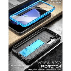 For Samsung Galaxy S23 FE Phone Case Full Body Cover with Screen Kickstand Blue - Picture 1 of 7