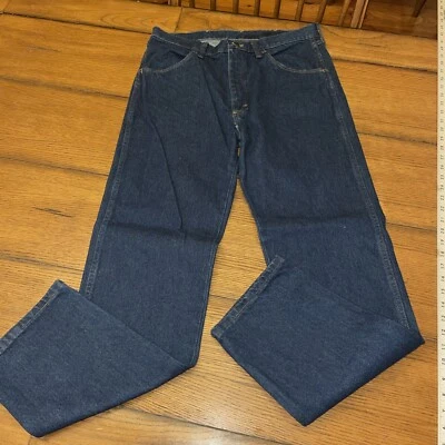 Rustler Jeans Men's 34x32 Dark Heavy Denim Pants Straight Work Cowboy Rodeo - Image 1 of 4