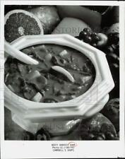 Press Photo Beefy Harvest Soup, made with beef strips and cream of mushroom soup