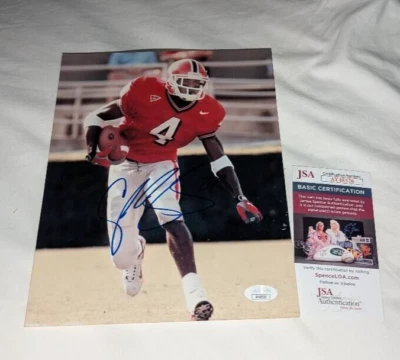 NFL HALL OF FAMER CHAMP BAILEY SIGNED  Georgia Bulldogs 8X10 PHOTO WITH JSA + - Image 1 of 2