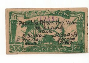 Philippinen - Cagayan... P-S183a ..20 Centavos.. Ch XF + ..ND (1942)  - Bild 1 von 2