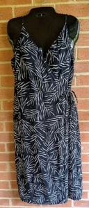 Nine West Wrap Dress L  Sleeveless Tropical Hawaiian Summer Resort Beach Coastal - Picture 1 of 10