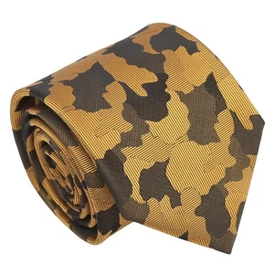 Corbata dorada para hombre con estampado de camuflaje estilo moderno formal clásica de DQT - Imagen 1 de 3