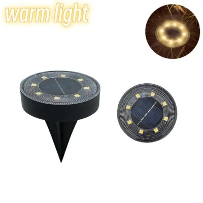 Solar Disk Outdoor LED Ground Lights Garden Pathway Light Buried Lawn Waterproof - Image 1 of 4