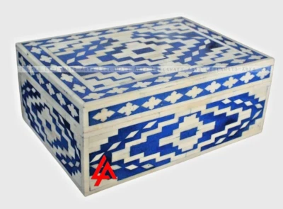 Handmade Bone Inlay Box Decorative Storage Box 25X18X10 CM - Image 1 of 4