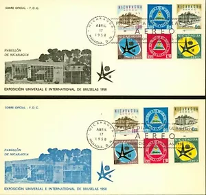 Nicaragua 1958 - Lot of 2 # FDC. mi Nr.: 1175/1180 (Colours) "EXPO"(EB) AR-07068 - Picture 1 of 2