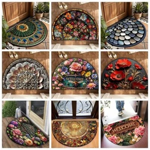 Boho-Stil Halbrunde Fußmatte Rutschfest Fußmatte Innen Außen - Bild 1 von 8