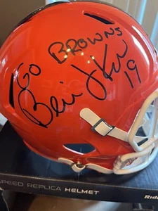 Bernie Kosar autographed Full size replica helmet Beckett Witness COA W/inscipt - Picture 1 of 5