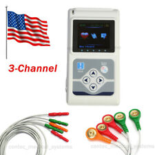 TLC5007 FDA 24hrs 3-Lead color EKG Holter ECG Recorder Monitor Software Analyzer