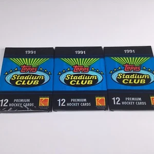 1991 Topps Hockey Cards Stadium Club Premium 3 Packs (36 Cards) Unsealed Kodak - Picture 1 of 6