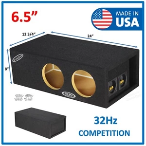 6.5 Dual Ported / Vented Sub Box Subwoofer Enclosure Speaker Box 32Hz - Black - Picture 1 of 8