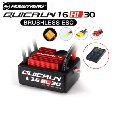 Hobbywing QuicRun WP 16BL30 Waterproof ESC 2-3S 6V BEC For 1/18 1/16 RC Car Boat - Image 1 of 4