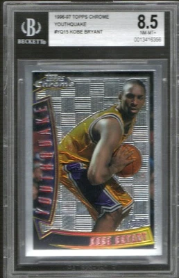 1996-97 Topps Chrome #YQ15 Kobe Bryant YOUTHQUAKE BGS 8.5 NM-MT Lakers ROOKIE - Image 1 of 2