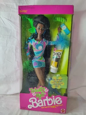 1991 TOTALLY HAIR BARBIE AFRICAN  AMERICAN 5948 PINK BOX Sealed New NRFB MATTEL  - Image 1 of 4