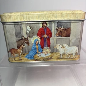 Vintage Krippe Weihnachten Blechdose süße Gefühle Psalm 119:103 Susan Detwiler - Bild 1 von 11