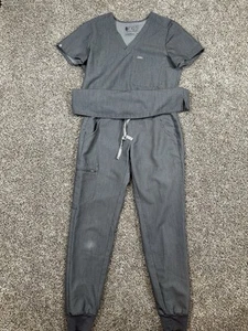 Figs Women’s XS Scrub Set Charcoal Gray Jogger Pants Top - Picture 1 of 16