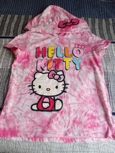 Hello Kitty By Sanrio Hooded Tye Dye T-shirt Size 8 Short Sleeve - Picture 1 of 2