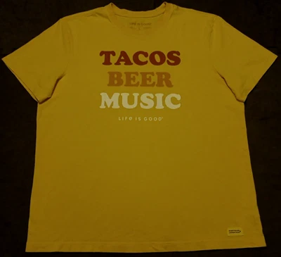 Camiseta para hombre Lg Life Is Good Tacos cerveza música hechizo trituradora Foto 1 de 4